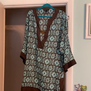 Brown teal Beach cover-up extra large worn once